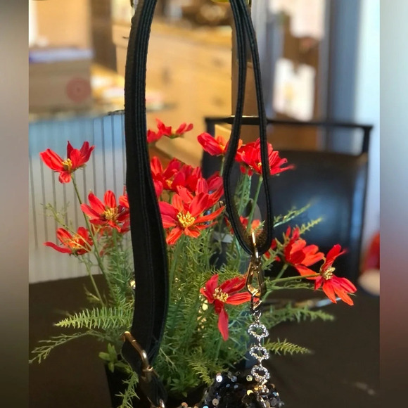 Sequin Cinch Bucket Bag Black Small Purse & Coach Wristlet in Great Condition - Picture 12 of 15